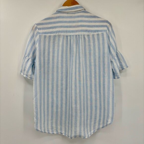 Lord  Taylor Linen Striped Vertical BlouseButton Up Size Small - Picture 5 of 8